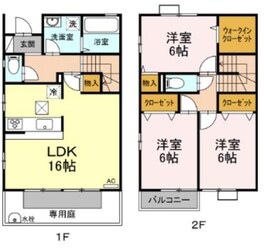 プロイド中央 Bの物件間取画像